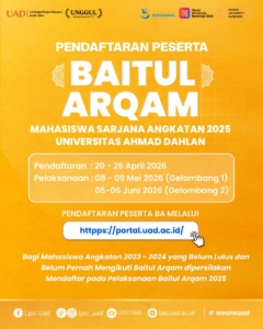 Baitul Arqam Mahasiswa S1 angkatan 2025 Universitas Ahmad Dahlan